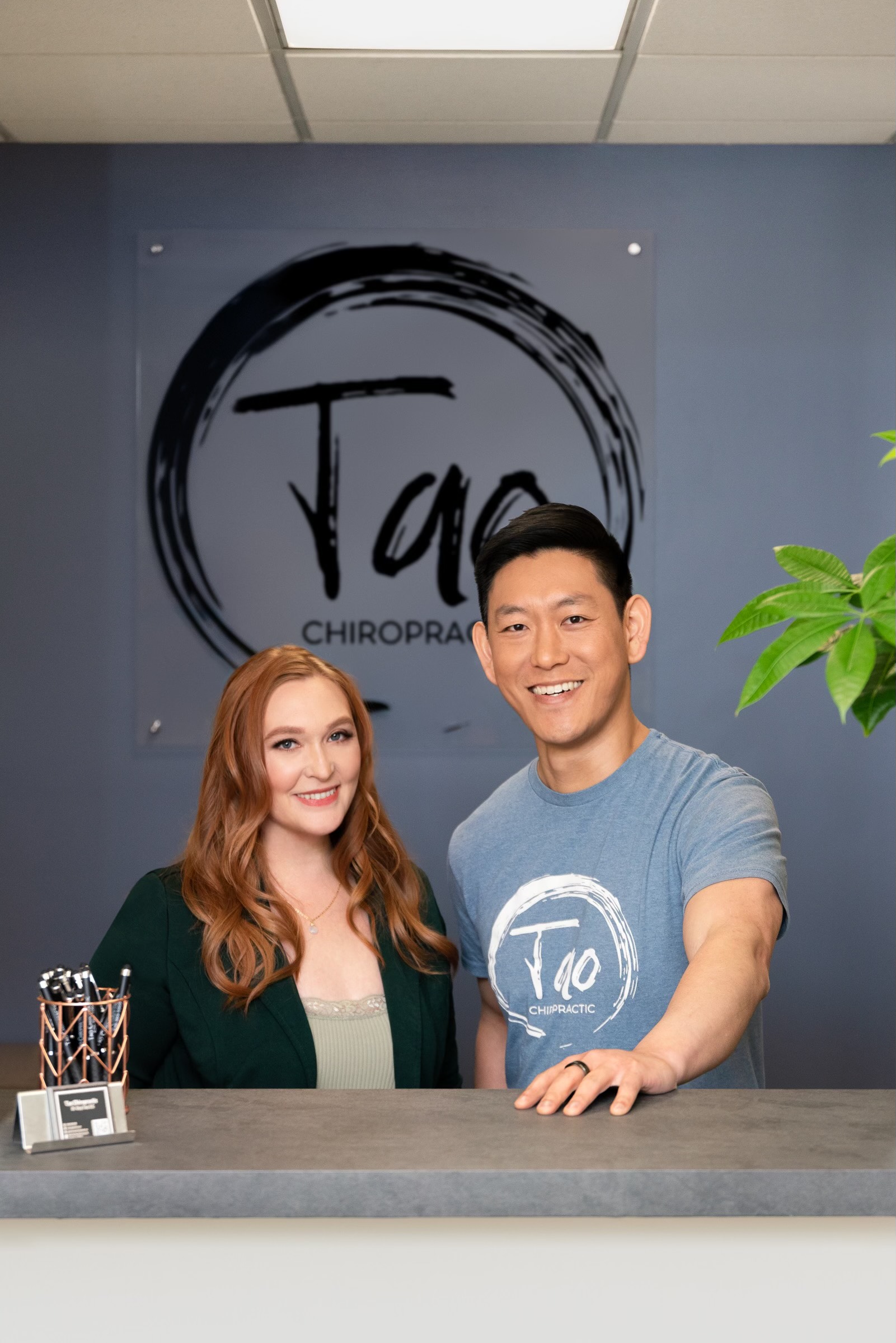 Christina & Dr Tao front desk